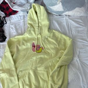 H&M Pale Yellow Cartoon Graphic Hoodie